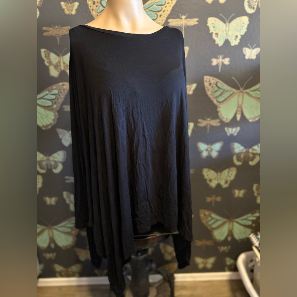 Foxblood Witchy Black Asymmetrical Tunic Top Long Sleeve GOTH made in LA